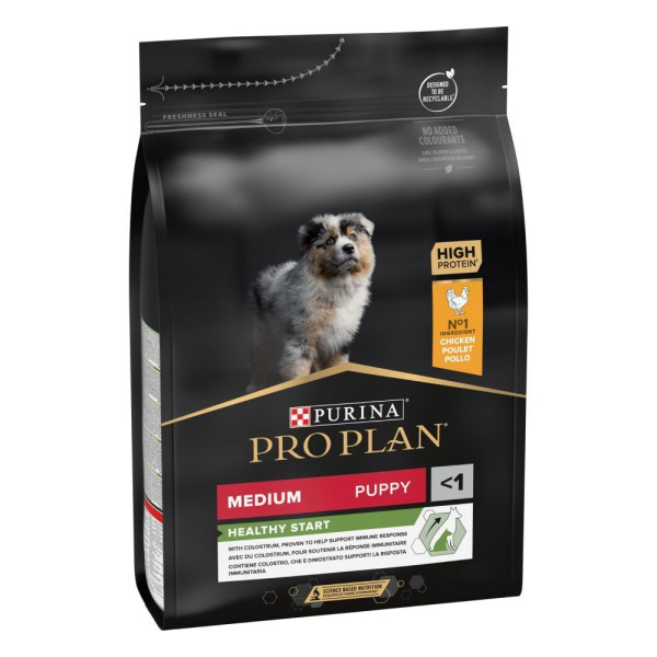 Сухой корм для щенков и молодых собак Pro Plan Puppy Medium 3 кг - курица Pro Plan – купить со скидкой