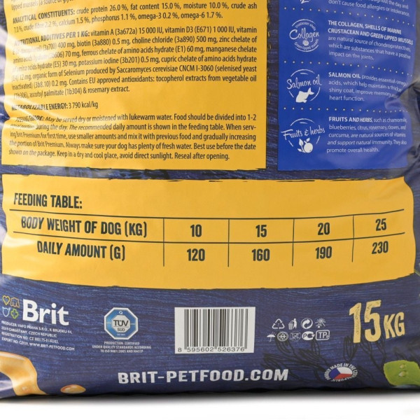 Brit Premium Dog Adult M сухий корм для собак 15 кг - курка Brit Premium – купити зі знижкою %