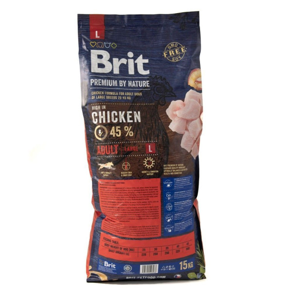 Brit Premium Dog Adult L сухий корм для собак 15 кг - курка Brit Premium – купити зі знижкою %