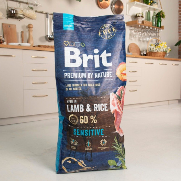 Brit Premium Dog Sensitive cухий корм для собак 15 кг - ягня та рис Brit Premium – купити зі знижкою %