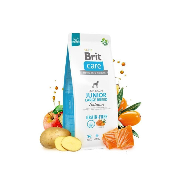 Brit Care Grain-free Junior Large Breed сухой корм для щенков 12 кг - лосось Brit Care – купить со скидкой
