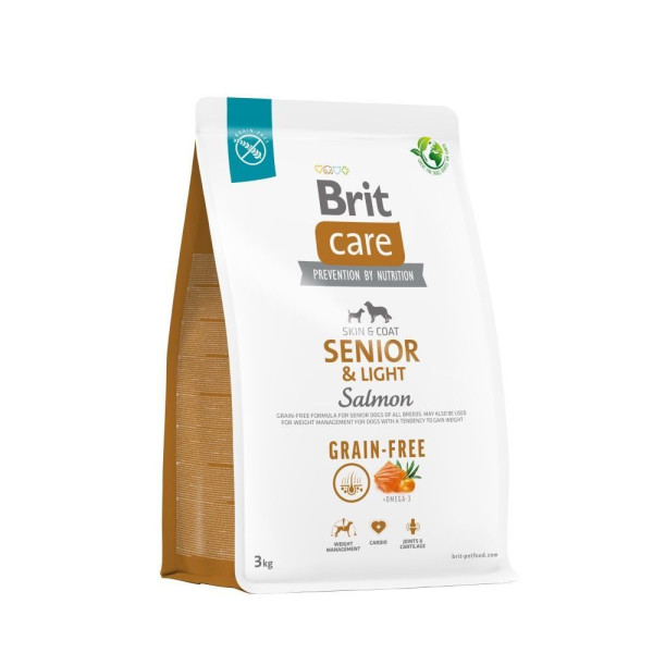 Brit Care Grain-free Senior&Light сухий корм для собак 3 кг - лосось Brit Care – купити зі знижкою %