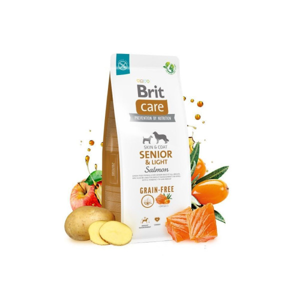 Brit Care Grain-free Senior&Light сухий корм для собак 12 кг - лосось Brit Care – купити зі знижкою %