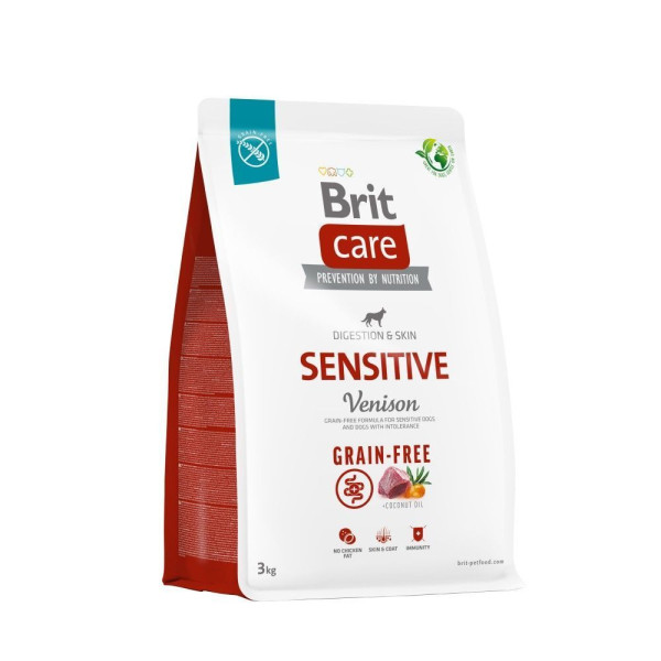 Brit Care Grain-free Sensitive сухий корм для собак 3 кг - оленина Brit Care – купити зі знижкою %