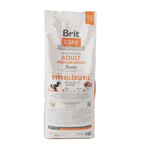 Brit Care Hypoallergenic Medium Breed Adult сухий корм для собак 12 кг - ягня Brit Care – купити зі знижкою %