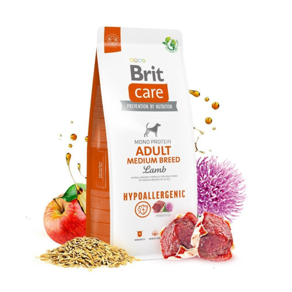 Brit Care Hypoallergenic Medium Breed Adult сухий корм для собак 12 кг - ягня Brit Care – купити зі знижкою %