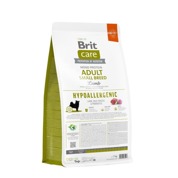 Brit Care Hypoallergenic Adult Small Breed сухий корм для собак 7 кг - ягня Brit Care – купити зі знижкою %