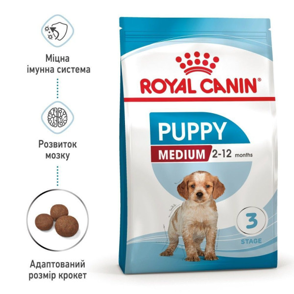Сухий корм для цуценят Royal Canin Medium Puppy 4 кг Royal Canin – купити зі знижкою %