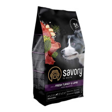 Savory Medium Breed сухий корм для собак 3 кг - індичка та ягня