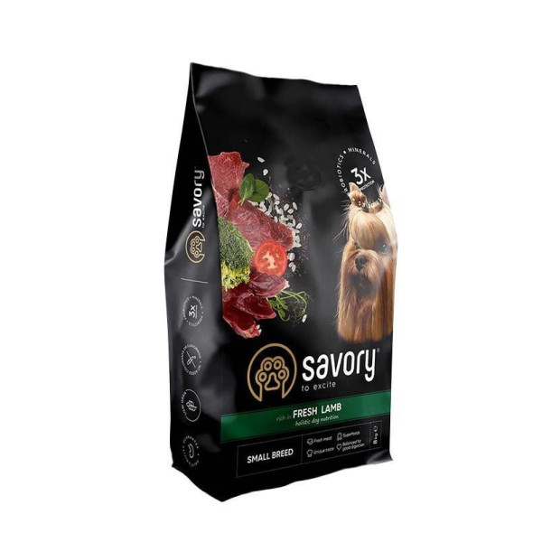 Savory Small Breed сухий корм для собак 8 кг - ягня Savory – купити зі знижкою %