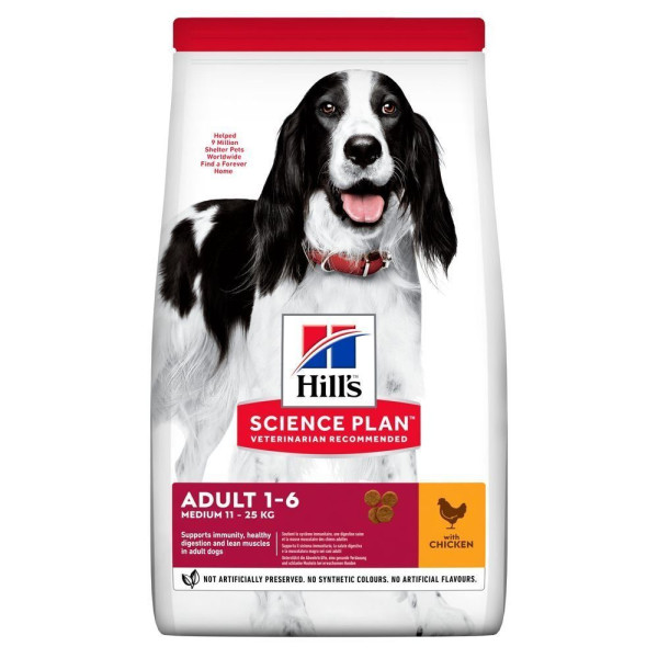 Сухой корм для собак Hill’s Science Plan Adult Medium Breed 6 кг - курица Hills – купить со скидкой