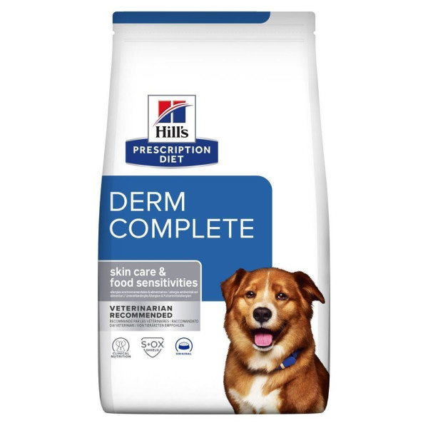 Сухой корм для собак Hill’s Prescription Diet Derm Complete 4 кг - яйцо и рис Hills – купить со скидкой