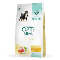 Сухой корм для взрослых собак крупных пород Optimeal 12 кг (курица)