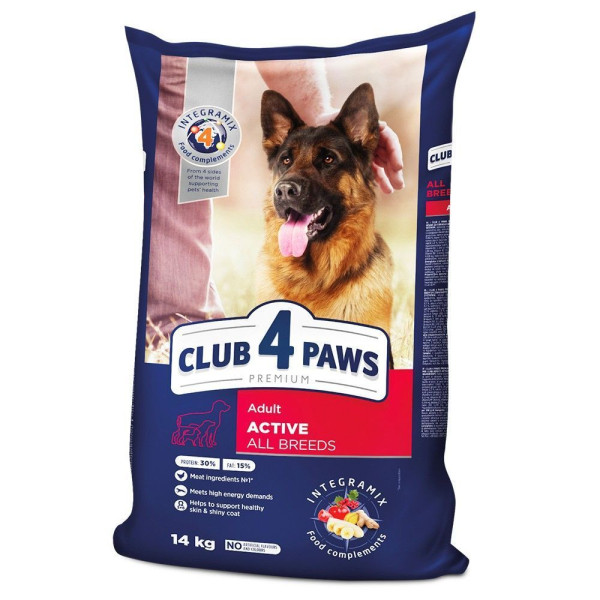 Сухий корм для активних собак усіх порід Club 4 Paws Premium 14 кг (курка) Club 4 Paws – купити зі знижкою %