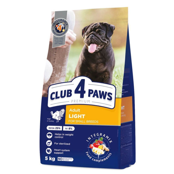 Сухий корм для собак Сlub 4 Paws Premium Adult Small Breeds Light 5 кг - індичка Club 4 Paws – купити зі знижкою %