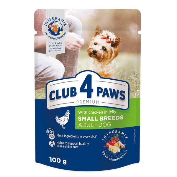 Вологий корм для собак Club 4 Paws Premium pouch (24 шт упаковка) курка Club 4 Paws – купити зі знижкою %