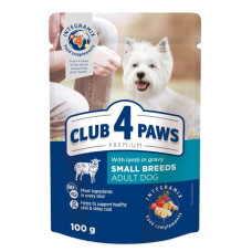 Вологий корм для дорослих собак малих порід Club 4 Paws Premium pouch (упаковка 24 шт)  ягня