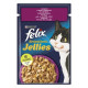 Вологий корм для котів Felix Sensations Jellies 85 г - качка та шпинат(1 упаковка 26 шт) Felix – купити зі знижкою %