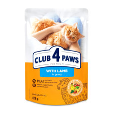 Вологий корм для котів Club 4 Paws Premium pouch (24 шт упаковка) - ягня
